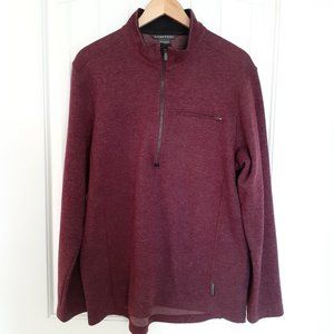 ExOfficio Caminetto 1/4 Zip Neck Long Sleeve Wool Blend Baroque Heather Size L